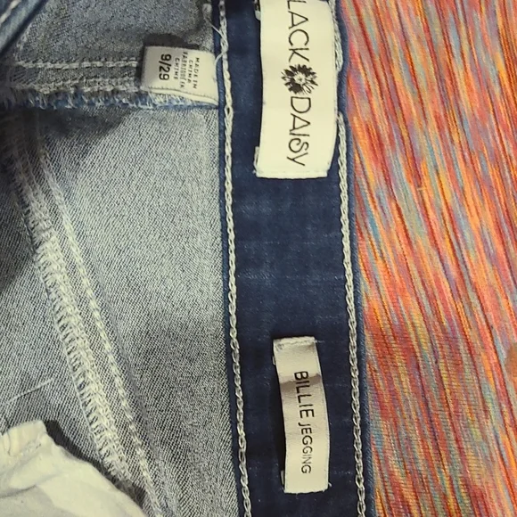 Black Daisy Billie Jegging with Gold Patch Detailing, size 9/29 - Picture 7 of 9